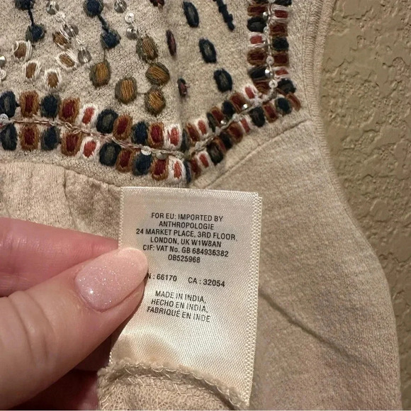 Anthropologie Akemi+Kin Mirabelle Embroidered Sleeveless Boho Top Blouse Size S - Picture 7 of 7